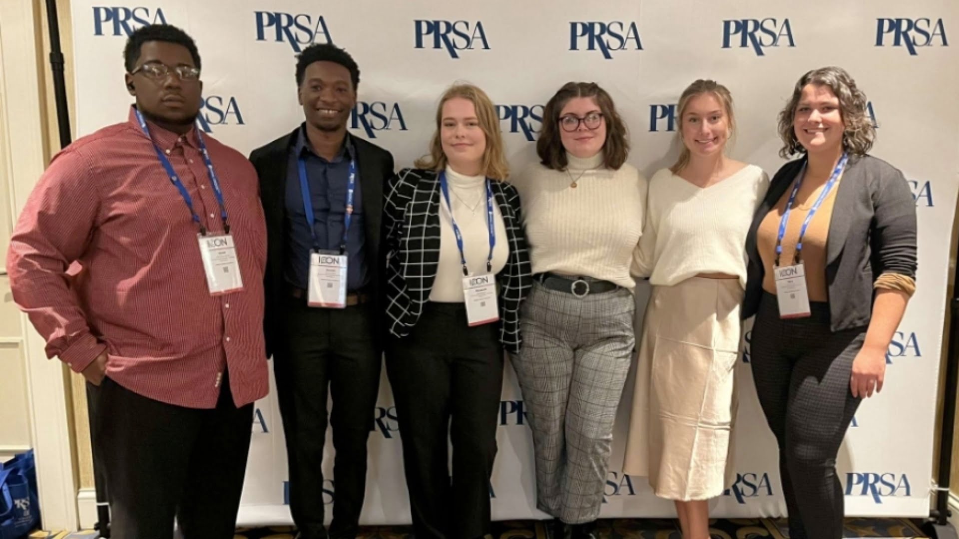 Kendra Gregory (third from right) with other PRSSA members at ICON 2023.