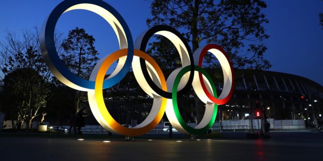 The Olympic rings.